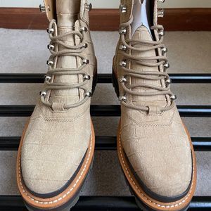 MARC FISHER WOmen Izzie 2 Leather Combat Hiking Boots - NEW NWOB